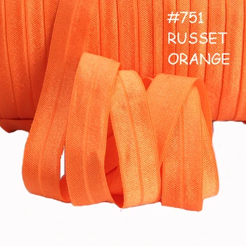 #750 Avermelhado laranja inimigo, transporte livre de cor sólida fita elástica para os acessórios de cabelo, 100 cores inimigo em stock