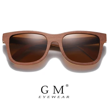 GM Marrom Skate de Madeira Óculos de sol Polarizados, Espelho de Lente Homens Mulheres Bambu Óculos de Sol Dropshipping S832