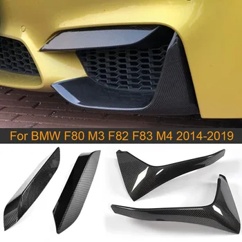 Seco de Carbono Carro pára-choque Dianteiro Divisores para a BMW F80 M3 F82 F83 M4 Sedan e Coupé 4D 2D-2019 Frente Divisor de luz de Nevoeiro da Guarnição Tampa