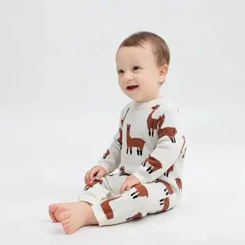 TinyPeople novo Alpaca malha de romper do bebê do inverno roupas para recém-nascido aquecido meninos macacão menina onesie infantil roupas da moda