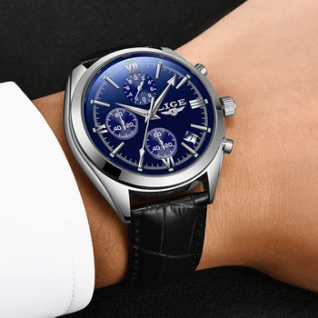 LIGE Homens Relógios de alto Luxo da Marca de relógios Para os Homens de Esportes Militares Impermeável Relógio de Quartzo Clássico Homens relógio de Pulso Relógio Masculino