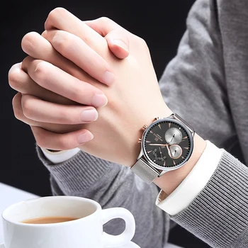 NAVIFORCE Homens Relógio Marca de Topo de Negócios de Moda dos Homens Relógios de Aço Inoxidável da Malha do sexo Masculino Relógio à prova d'água Quartzo Relógio Masculino