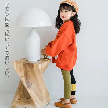 De 1 a 6 Anos de Primavera, Verão Estilo coreano de Moda infantil Calças Irregular de Costura Malha Leggings Menina do Algodão Kinder Legging