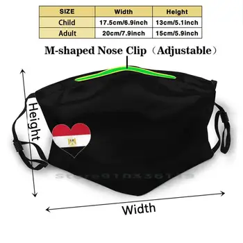 Egito Coração Sinalizador De Máscara Para O Rosto Do Amor Do Coração De Adultos De Crianças Lavável Engraçado Cara De Máscara Com Filtro De Proteção De Proteção De Quarentena Enfermeira