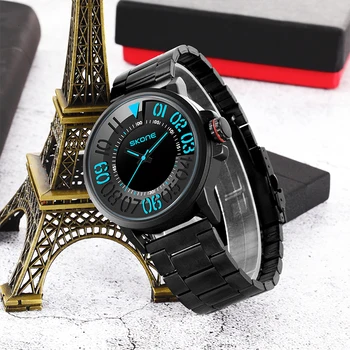 Moda grande digital homens relógios Casuais Simples relógio de quartzo do aço Inoxidável número de relógio de pulso relógio masculino