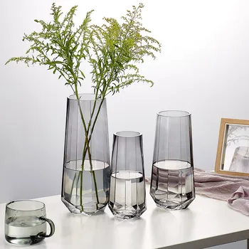 Nordic Reta do Tubo de Diamante Vaso de Vidro Vaso de Flor de Decoração Sala de Decoração de Vasos de Vidro para Arranjos de Flores para Presentes