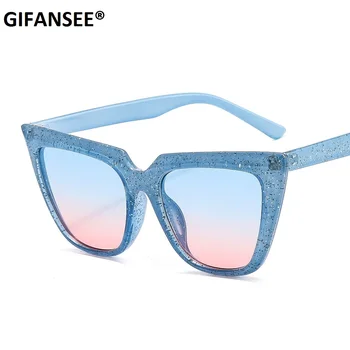 GIFANSEE Moda Praça Óculos de sol das Mulheres Designer de Luxo HOMENS de Olhos de Gato de Óculos Vintage Clássico UV400 Exterior Oculos De Sol TONS