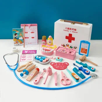 Crianças Médico Brinquedos Conjunto De Simulação Dentista Médico Médico Kit De Brinquedo, Brincar De Faz De Conta Portátil Bonito Dos Desenhos Animados Mochila Brinquedos Para As Crianças