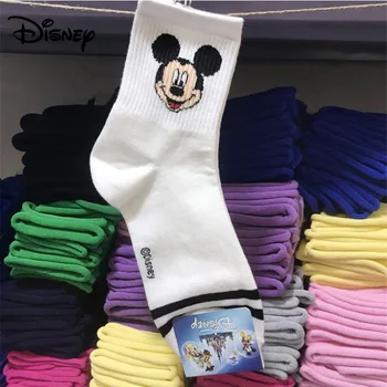Dos desenhos animados de Disney do tubo fêmea meias Pato Donald, Mickey barras paralelas meias de algodão