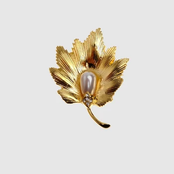 Amorita boutique de design de ouro cor de folha de broches