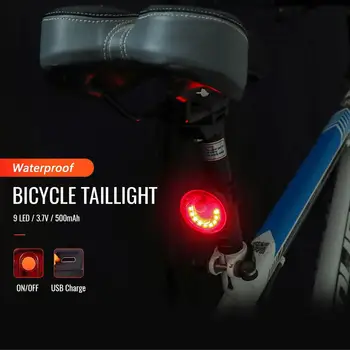 HiMISS Bicicleta Lanternas Recarregáveis USB 9 DIODO emissor de luz de Segurança, Luzes de Advertência de Luzes da Bicicleta de Alta Qualidade, Acessórios da Bicicleta