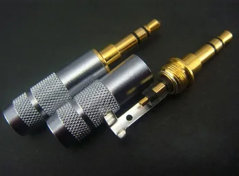 100pcs DIY Conector de Áudio de 3,5 mm reta plug 3pole alto-Falante do cabo de Adaptador de Conector Para Cabo de 6mm