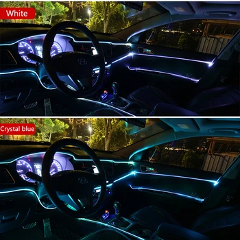 10 Cores Frias Linha Flexível Guarnição de Decoração Carro Atmosfera de Luz Para Subaru Forester IST XV Outback Impreza WRX Legado BRZ