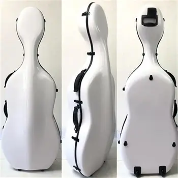 De pouco peso branco puro composto de fibra de carbono violoncelo caso 4/4 ,envio gratuito