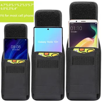S/M/L Tamanho Telefone Bolsa Para iPhone Huawei OPPO Xiaomi Samsung Caso Clip de Cinto Estojo Capa de Couro, Sacos com o Titular do Cartão