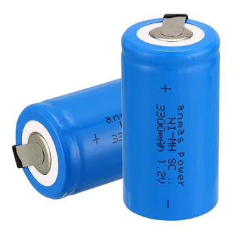 Anmas Poder 2/4/8 PCS Sub C SC 1.2 V 3300mAh Ni-MH Recarregáveis de NiMH, 1,2 v Bateria Azul 56 g com guia