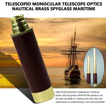 Piratas do Caribe 25x30 Telescópio Monocular Óptica do Telescópio Náutico Bronze Spyglass Marítima Acampando ao ar livre