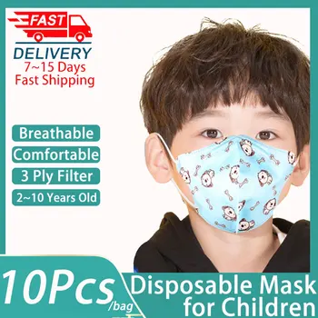 40Pcs Crianças Descartável Máscara de Rosto 3-Filtro de Camada Segura e Respirável Tecidos de Mascarillas Não-tecido Filho Boca Máscara Para 0-10 Anos de Idade