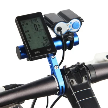 Guiador de bicicleta Extensão Prateleira Simples/Dupla Haste de Fibra de Carbono, Suporte de Quadro de Bicicleta de Liga de Alumínio Braçadeira para o Velocímetro do Quadro