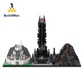 BuildMOC Prédios da Cidade de MOC Horizonte da Casa de Conjuntos de Figuras Castelo de Arquitetura Criador Especialista em Construção de Blocos de Rua da Cidade Vista de Brinquedos