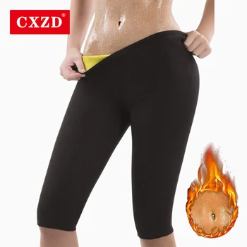 CXZD Mulheres Emagrecimento Calças de Neoprene Suor do Corpo Sauna Íntimo de Estiramento e de retenção de Fitness Trecho Boxer Controle calças