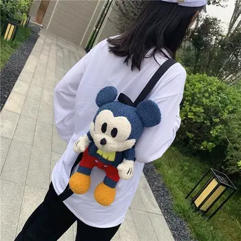 Disney crianças menino menina mulher de desenhos animados do Rato Mickey de pelúcia bolsa bolsa de ombro estudante de moda casual messenger mochila