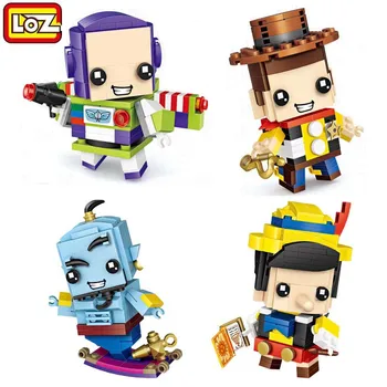Loz Diamante Blocos de Construção Aladdin Woody, Buzz Figuras de Anime Brickheadz Boneca Bonito MOC Tijolos DIY Brinquedos Educativos para Crianças