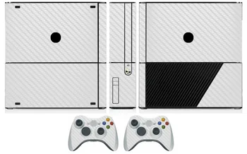 Branca de Fibra de Carbono Pele de Vinil Adesivo Protetor para o Microsoft Xbox 360 e e 2 controlador de skins Adesivos para XBOX360 SLIM E