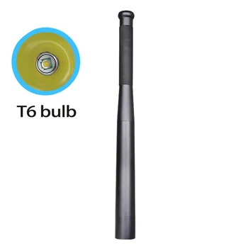 Lanterna LED T6 Recarregável de Segurança de disco Rígido Portátil da tocha de Auto-defesa Taco de Beisebol Tocha de Luz como de telefone de Emergência do banco do poder