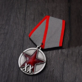 Soviética CCCP Trabalhadores Camponeses do Exército Vermelho 20 Anos da Medalha de Vermelho com Cinco Estrelas URSS Vênus Herói Honra Bandeira Vermelha Lenin Coleção Desgaste Emblema
