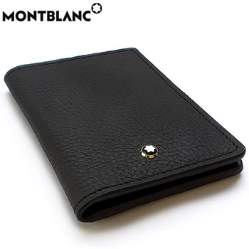 Carteira de couro genuíno de luxo de alta qualidade dinheiro do titular do cartão de bolso, bolsa para o Mont Blanc