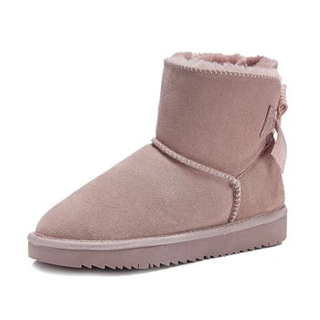 SWONCO genuíno leathe botas de neve do inverno das mulheres de peles quentes, sapatos de volta arco 2020 novas ankle boots para mulheres casuais