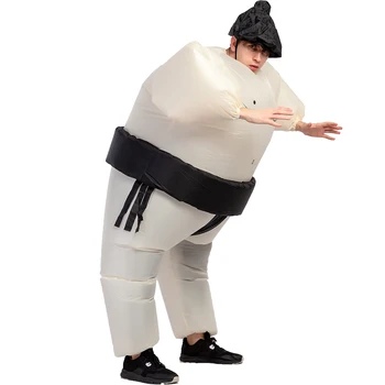 Sumo Inflável traje Cosplay Lutador Engraçado Explodir Terno de Festa traje de Fantasia Vestido de Traje de Halloween para Adultos, Crianças Macacão