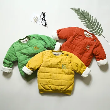 BibiCola crianças meninos camisolas de inverno de crianças meninos engrossar casaco quente outwear bebê Manga Longa com capuz de veludo vestuário roupas