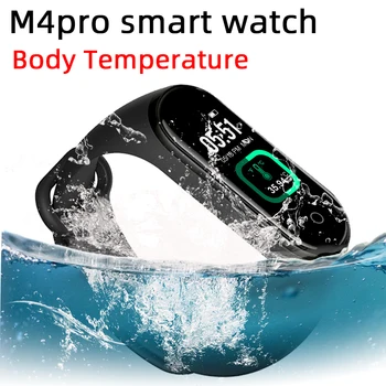 M4pro a Temperatura do Corpo Smart Watch Homem, Mulher SmartBracelet Sport Fitness Tracker Eletrônica Relógio Despertador Smartwach android ios