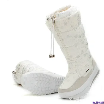 Botas De Neve De Mulheres 2020 Botas De Inverno De Alta Pelúcia Quente Sapatos Plus Size 35 A Big 42 Fácil Desgaste Menina Branca Zip Sapatos Femininos Botas Quentes