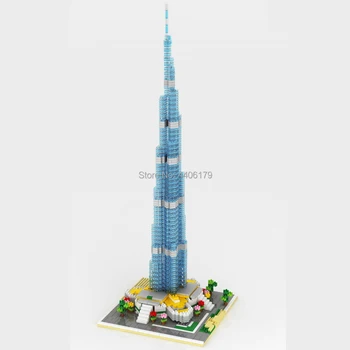 Quente lepining criadores de Rua da cidade vista da Torre emirados Árabes Unidos Burj Khalifa micro diamante blocos de construção do modelo de brinquedos para o presente