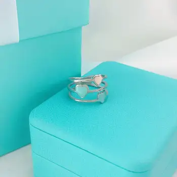 Luxo Coração De Amor Tag Charme Anéis Grande De Aço Inoxidável, Anéis Vintage Para Sempre O Amor Do Casamento Anéis De Noivado Para Mulheres, Homens