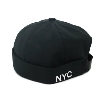 Outono e inverno rua nova carta NYC bordado senhorio chapéu de maré marca o hip-hop não abas do chapéu de Homens e Mulheres cúpula de melão de chapéu