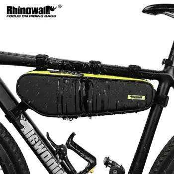 Rhinowalk Bicicleta Bicicleta Bicicleta Bag Duplo Frontal, Estrutura Em Tubo De Telefone Impermeável Sacos De Bicicleta Triângulo Suporte De Quadro De Bicicleta Acessórios