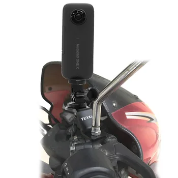 TUYU de Alumínio da Motocicleta Espelho Retrovisor Suporte de Montagem Fixa Titular de Stent para Insta 360 X câmera Gopro Accessorie