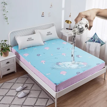 De algodão Impermeável e respirável impresso colcha para o Bebê enuresis cuidar de Idosos tampa de cama podem Melhor proteger o seu colchão