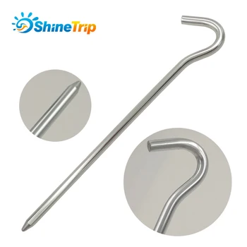 ShineTrip 10 Pcs/Lote 18 cm estacas de Alumínio Redonda Tenda Estaca de Liga de Prata Tenda Pegs Exterior unhas Tenda Acessórios