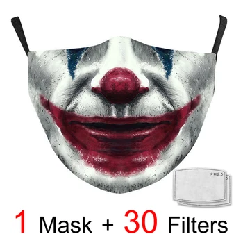 Reutilizáveis De Adultos Halloween Impressão Boca Cobrir O Partido Engraçado Máscaras De Tecido Lavável Máscara Dropshpping