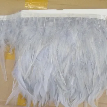 Cinza frango pena de pano, fita de 10 metros de comprimento pau de pena de fita adequado para o vestido de festa de casamento decoração accessorie