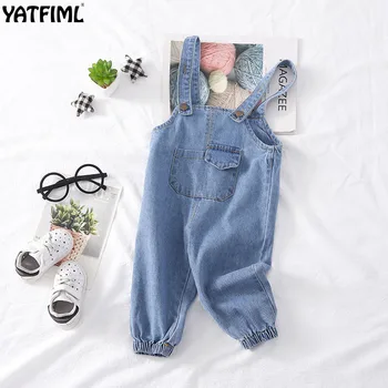 YATFIML 2019 Primavera, Outono jeans geral para o menino menina JEANS COMBINA PARA CRIANÇAS enfant Crianças da creche Moda estilo Simples