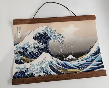Chinês de lona e cartazes Coração da Perfeição da Sabedoria Tela de Pintura de pôster Arte de Parede com madeira pergaminhos de papel