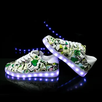 Tamanho 27-42 LED Sapatos Luminosa Tênis Luz Sapatos Brilhando Tênis com Luminoso Única Cesta para Meninos&Meninas Crianças Tenis Feminino