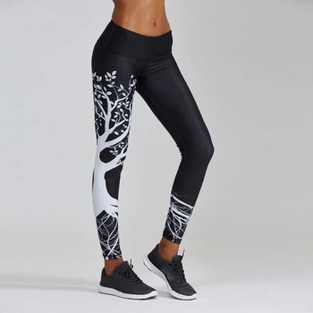 Mulheres Impresso Esportes Yoga Treino De Ginástica Atlético Calças De Desporto, Calças Com Calças Das Mulheres Segredo Elástico Calças De Ginástica
