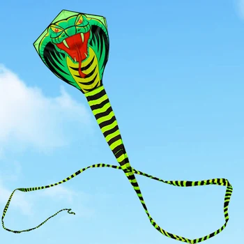 Frete grátis 15m cobra papagaio de linha de nylon ripstop exterior, de tecido brinquedos cerf volant fácil de abrir as crianças pipas para adultos arco-íris